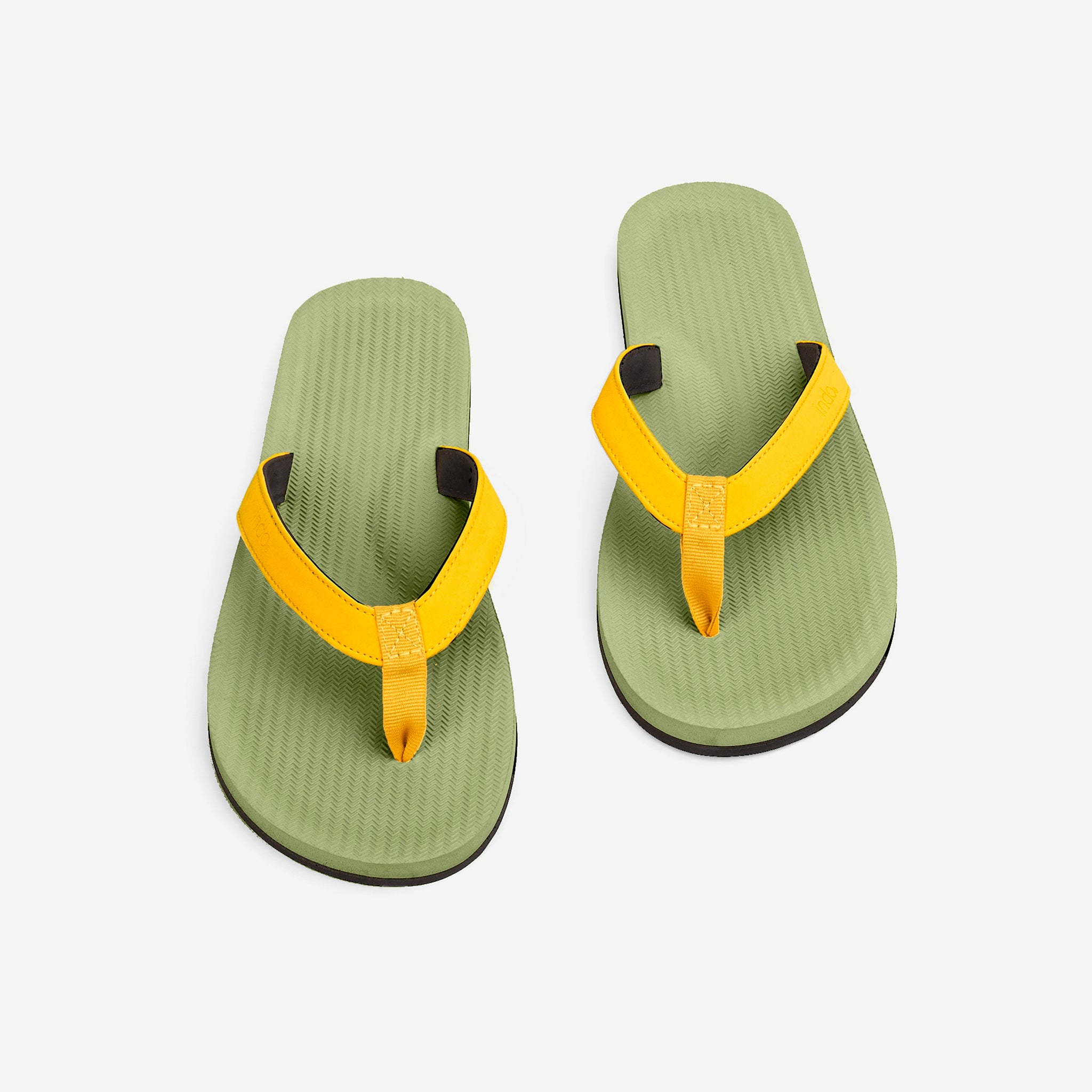 Mens Flip Flops - Olive/Honey