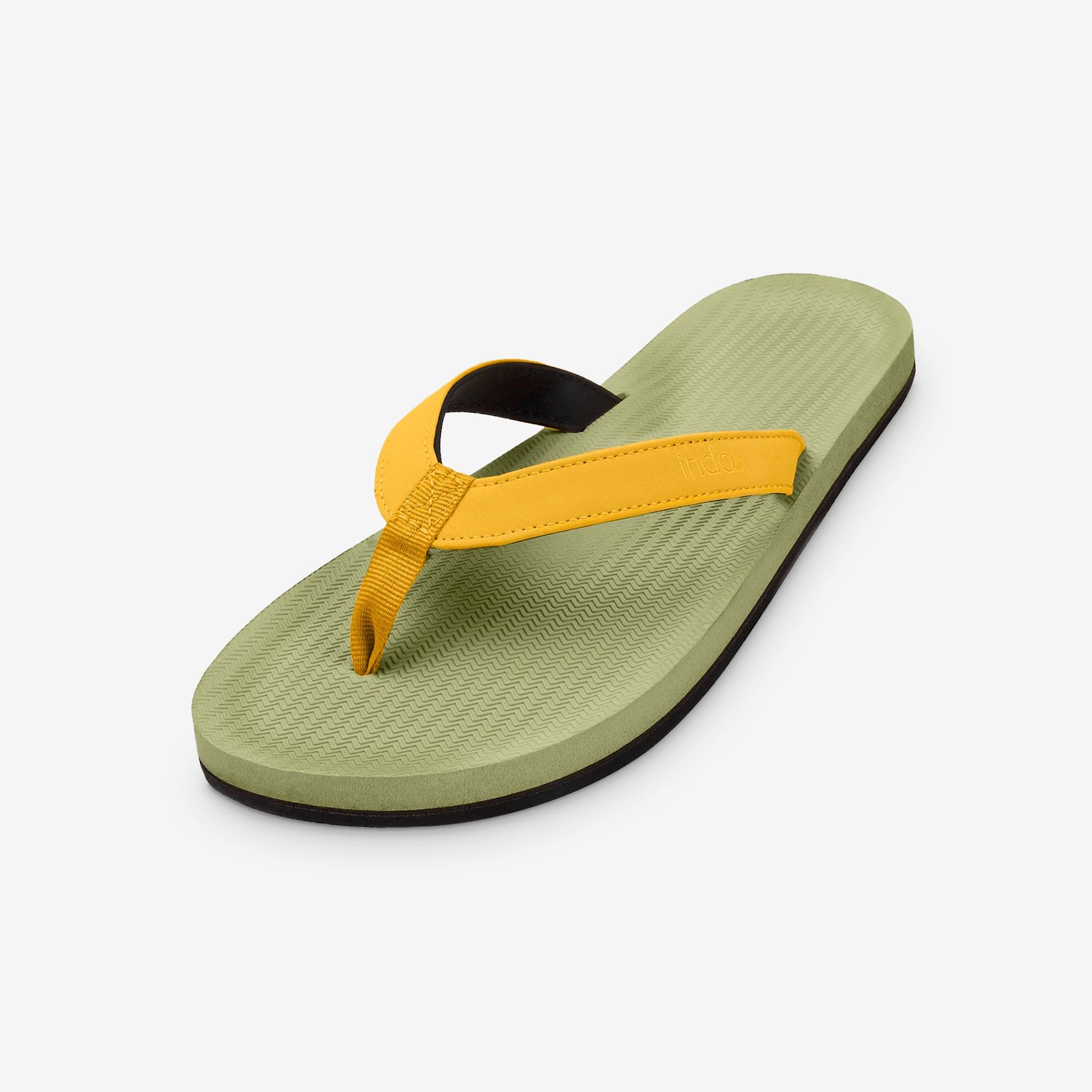Mens Flip Flops - Olive/Honey