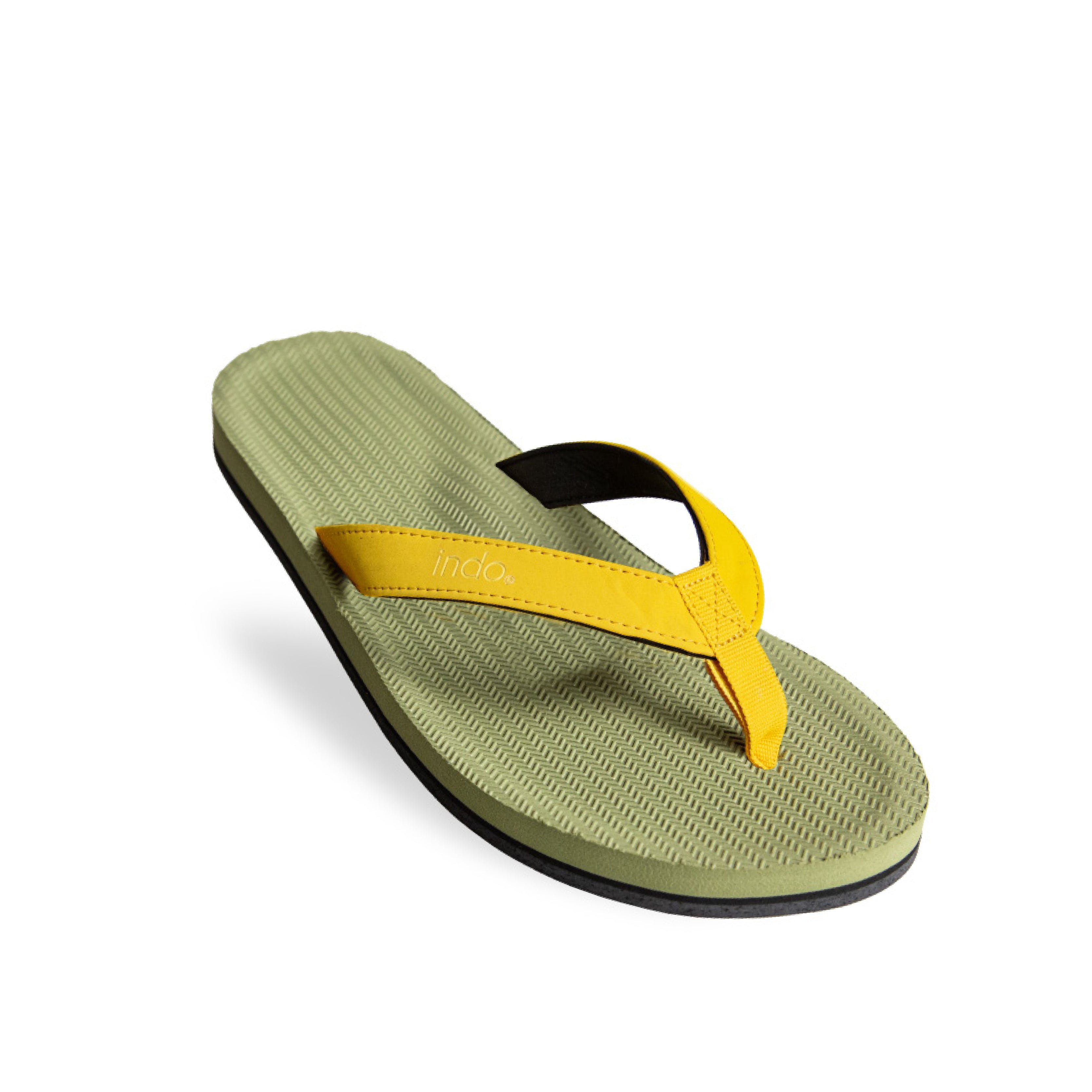 Mens Flip Flops - Olive/Honey