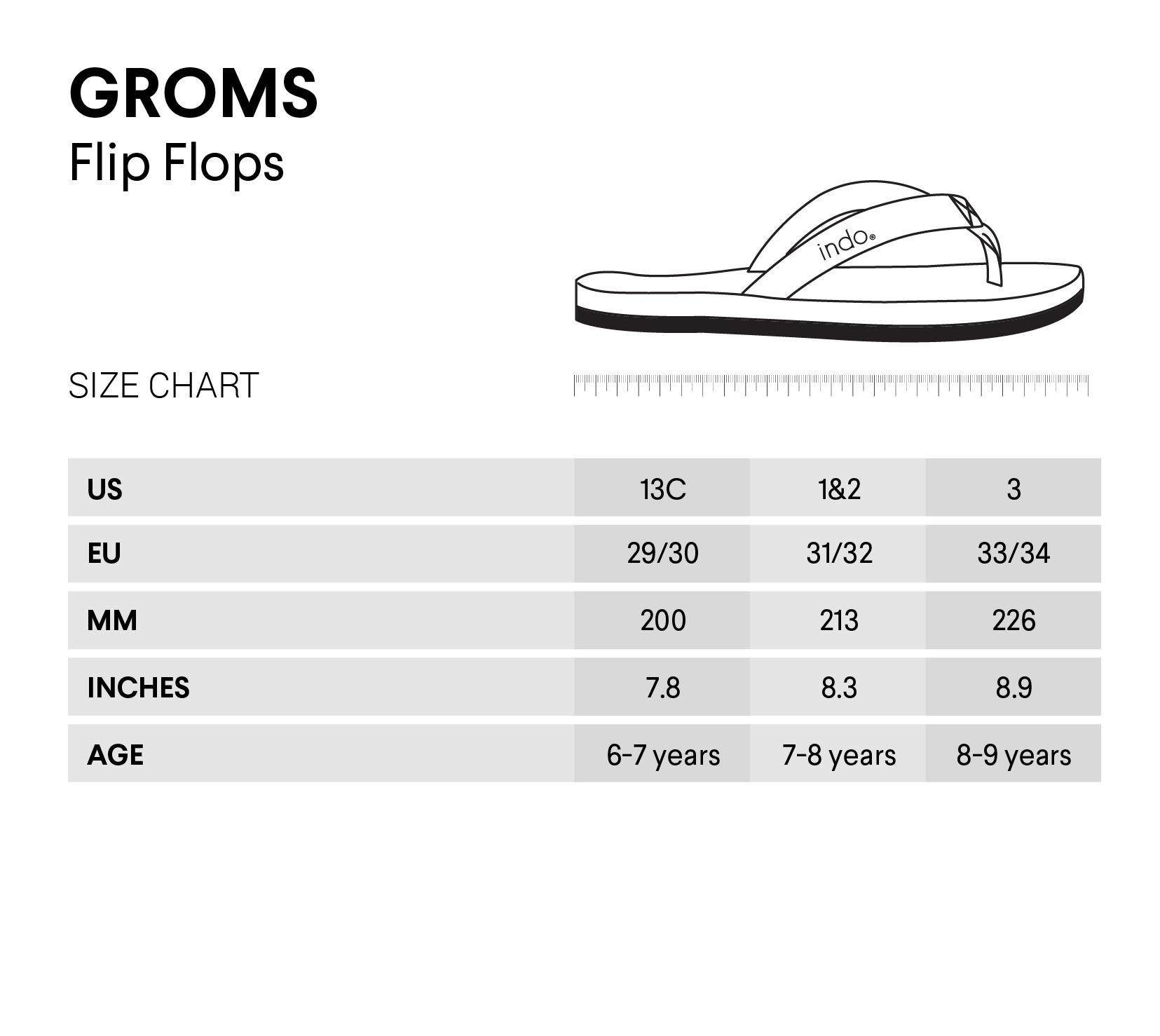 Groms Flip Flops - Leaf