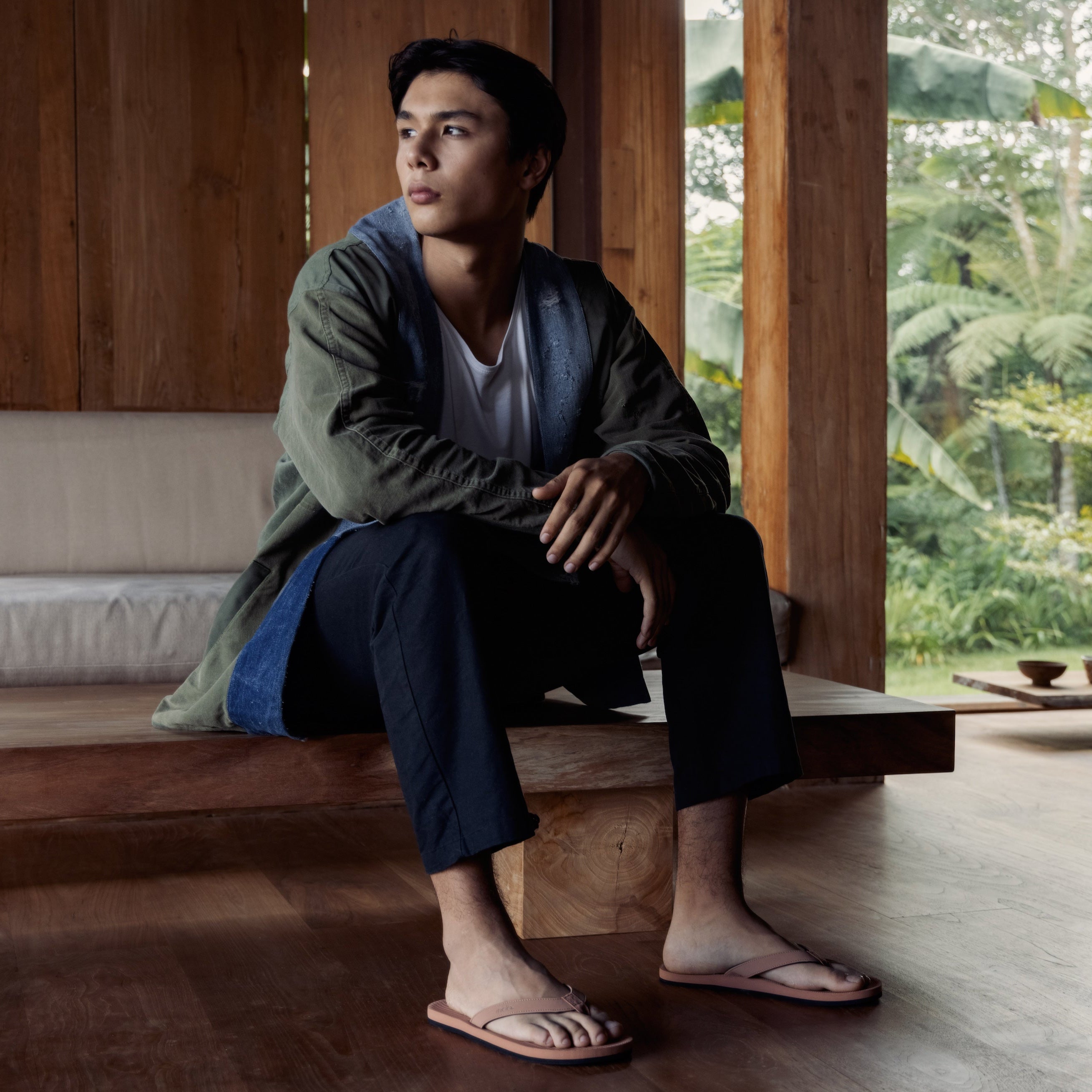 Mens Flip Flops - Rust